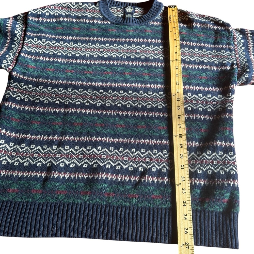 Dockers Sweater Mens SZ LG Y2K blue  nordic grandpa cabincore retro 100%cotton - Picture 8 of 13
